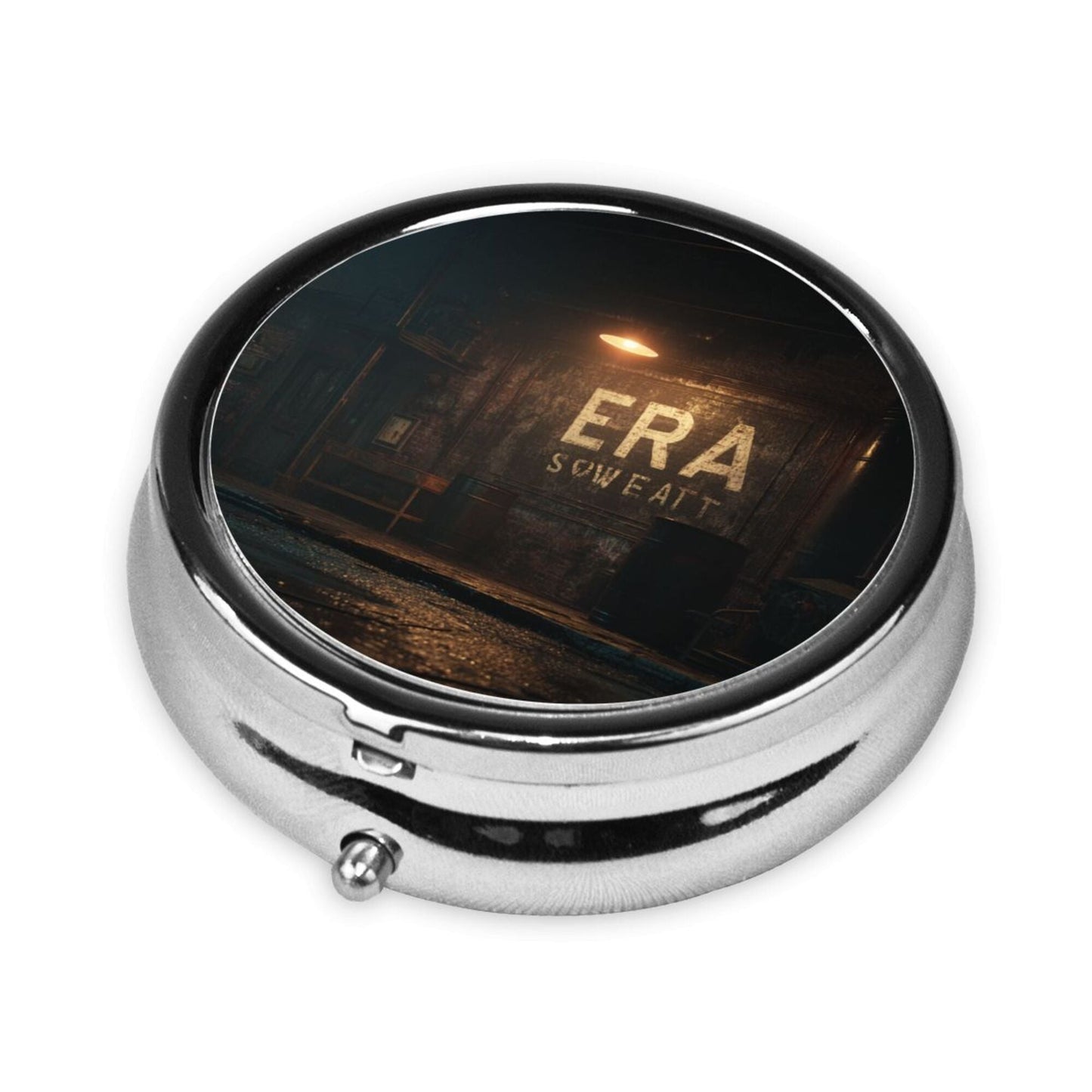 Premium Round Mini Pill Box | Durable Metal Shell & Moisture-Proof Design | Retro Industrial Style Pill Organizer | Perfect for Daily Use, Travel, and Gift Giving