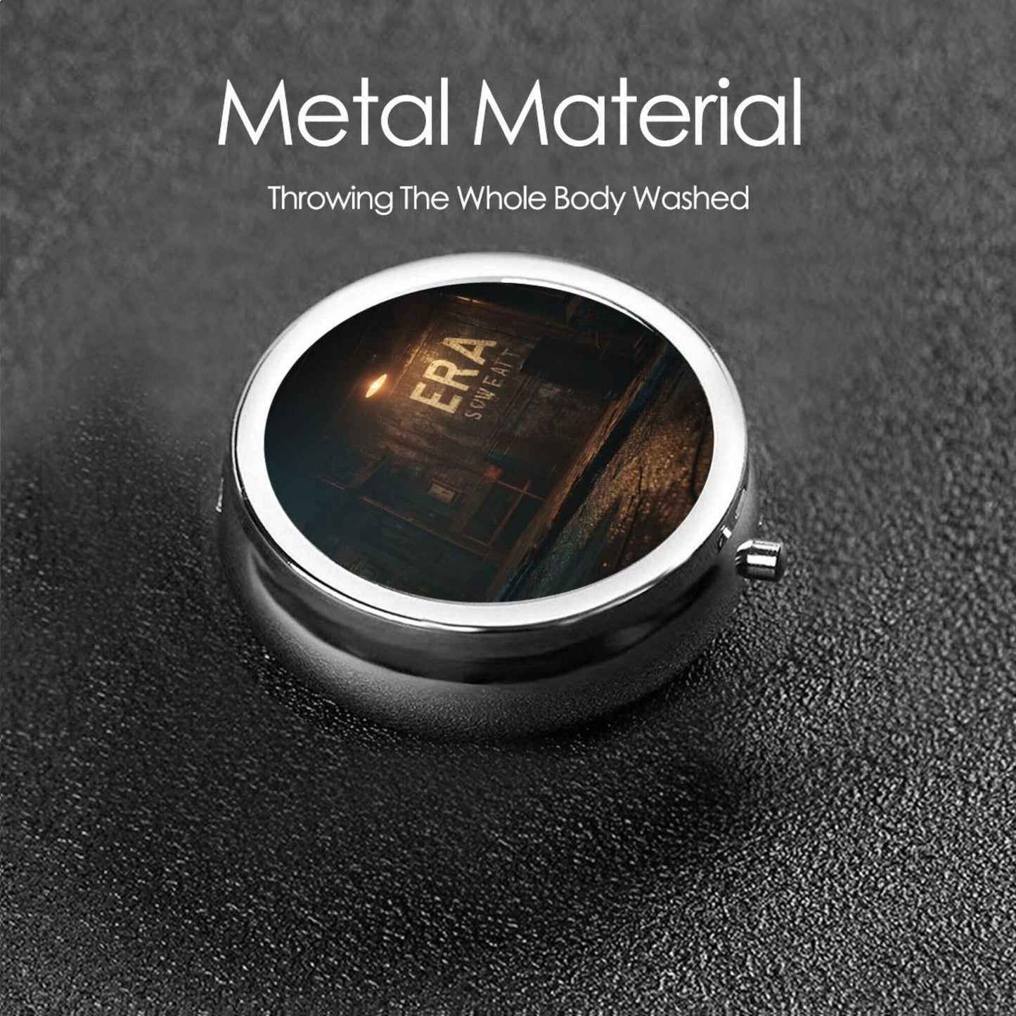 Premium Round Mini Pill Box | Durable Metal Shell & Moisture-Proof Design | Retro Industrial Style Pill Organizer | Perfect for Daily Use, Travel, and Gift Giving